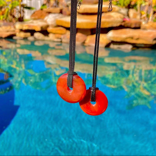 carnelian donut necklace