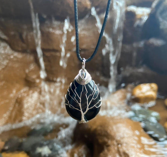 Black obsidian tree of life