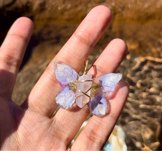 aurora quartz butterfly necklace