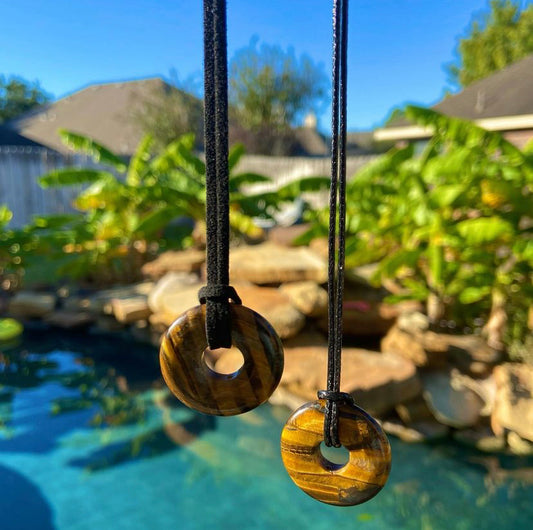 Tigers eye donut necklace